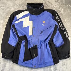 Salt Lake City 2002 Winter Olympics Marker Jacket Vintage Hooded Parka  Sz M